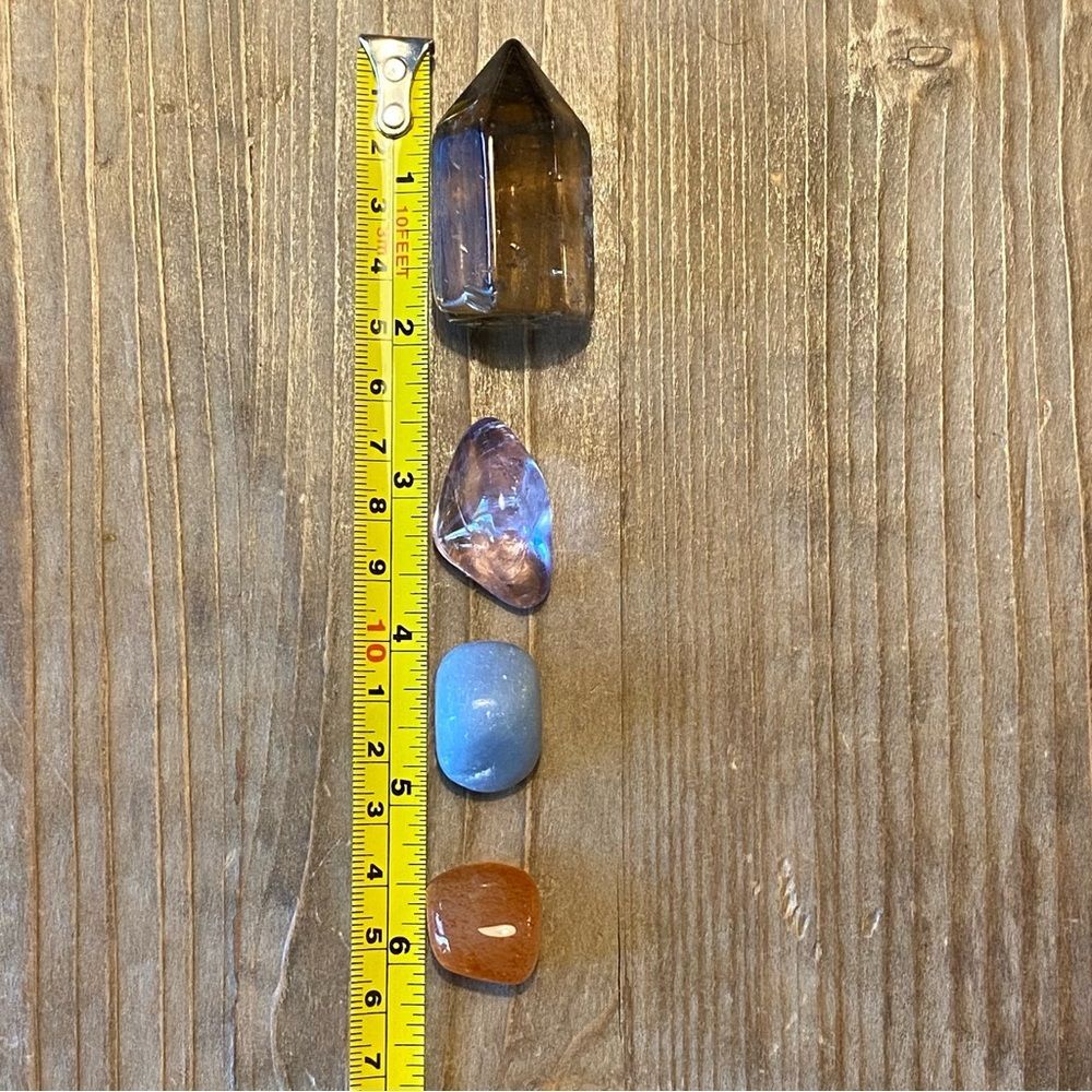 Crystals Angelite Amethyst Carnelian Smoky Quartz Point - Picture 7 of 8